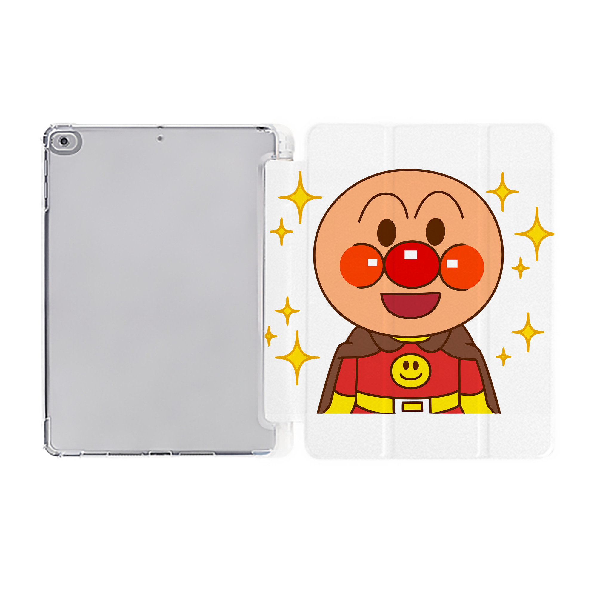 （画像用） アンパンマン Anpanman IPad ケース ペン収納付き 三つ折りスタンド PUレザー×シリコン 対応機種9.5/10.5/10.9インチ
